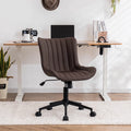 Brown Faux Leather Swivel Office Chair I645151