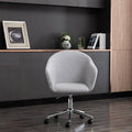 Linen Desk Chair with Mid-Back Adjustable Swivel Q16603