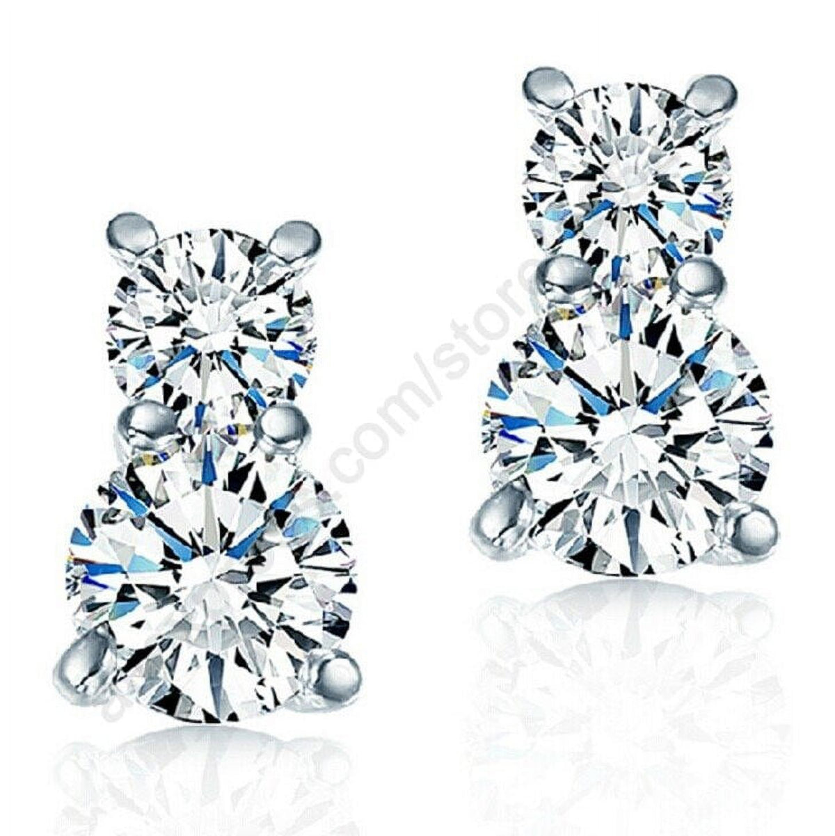Sterling Silver Cubic Zircon Necklace and Dangle Earrings Jewelry Set C2291