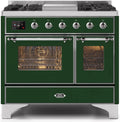 40 Dual Fuel Natural Gas Range Emerald Green Chrome Trim U744