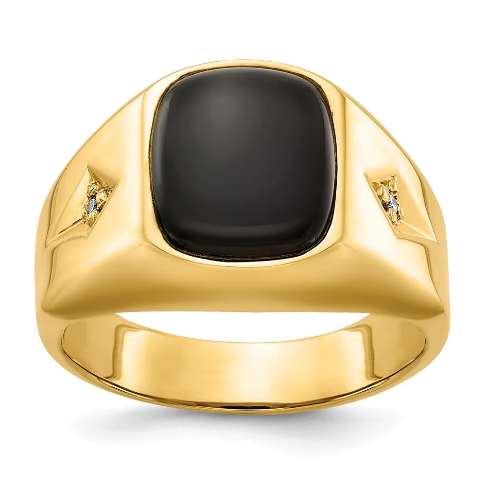 Black Onyx Diamond Ring E2076