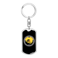 Stainless Steel or 18k Gold Swivel Dog Tag Keychain V227