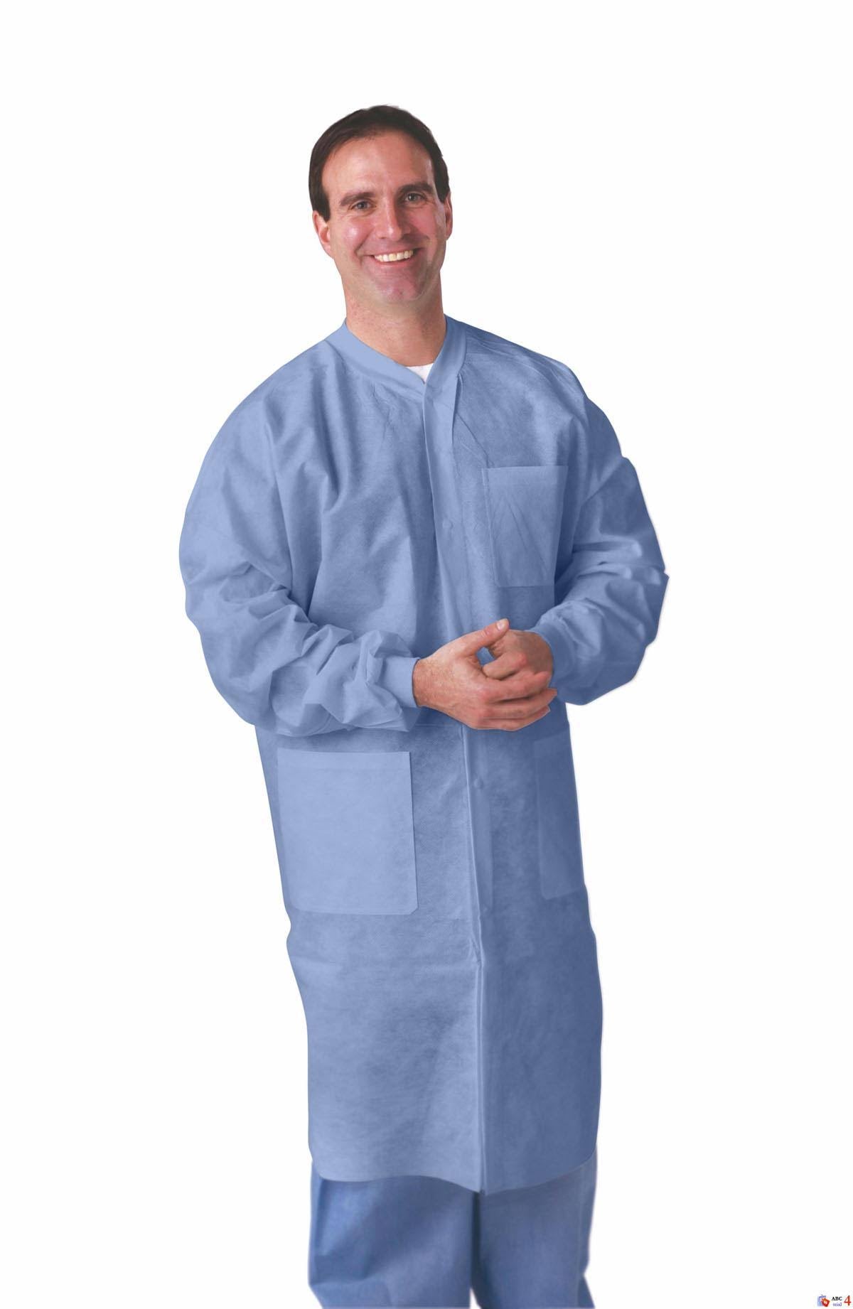 Blue XL Knit Cuff Lab Coats F849351