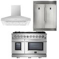 48 Gas Range, Range Hood, 60 Refrigerator N754