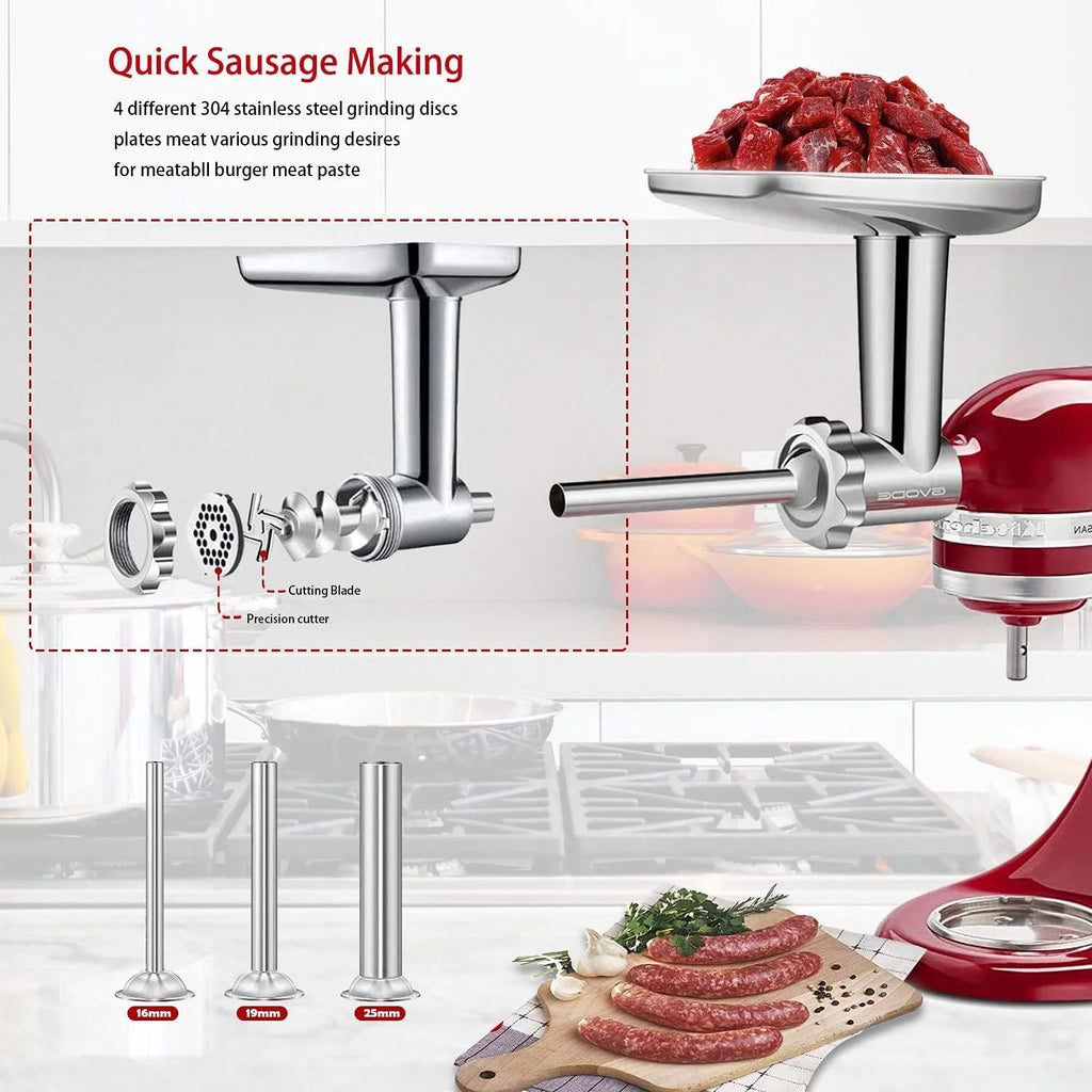 Meat Grinder Attachment for Stand Mixer, 3 Sausage Stuffer J60639