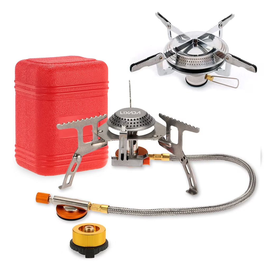 Camping Foldable Gas Set with Gas Conversion Head Adapter F801