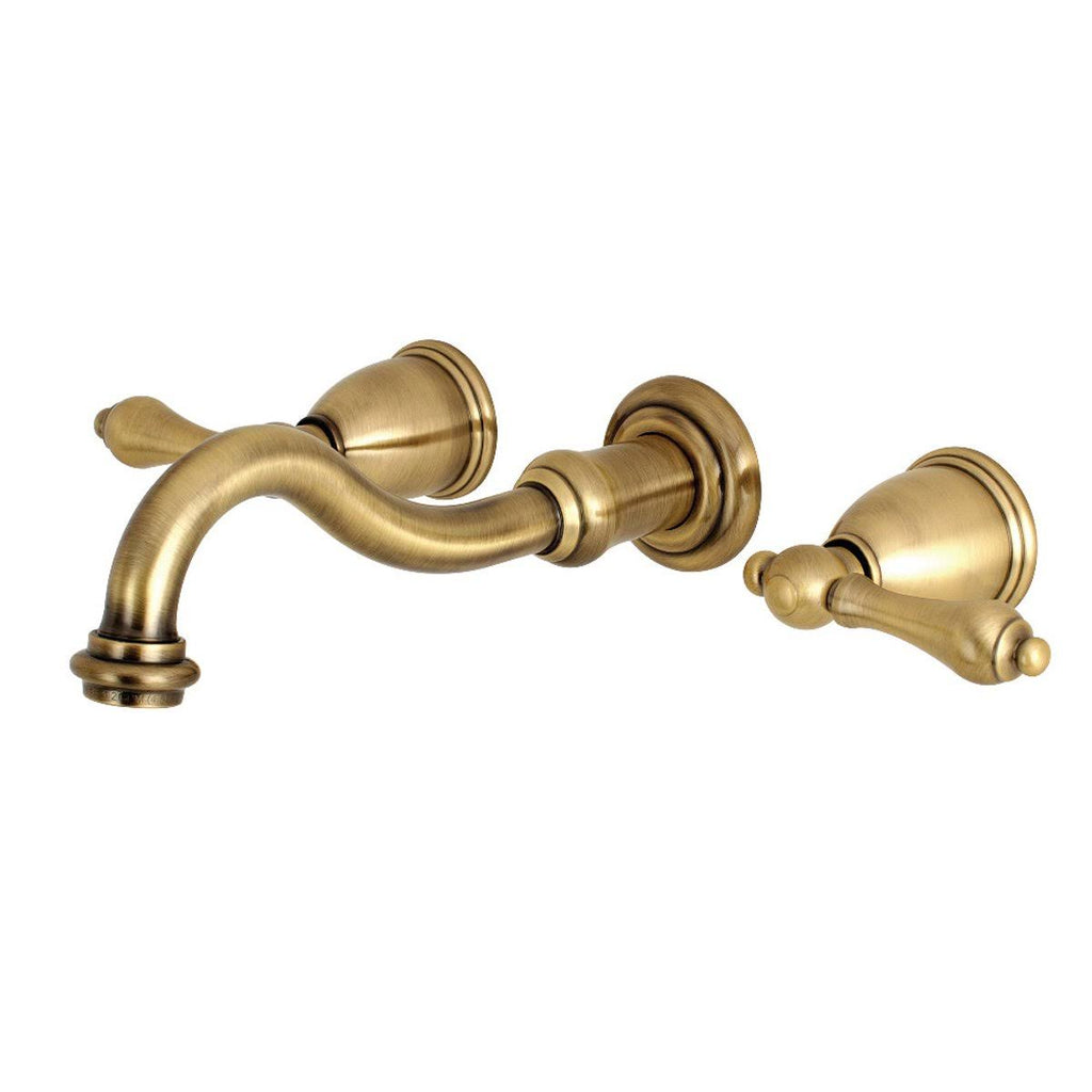 Vintage 2-Handle Wall Mount Bathroom Faucet, Matte Black Q98135