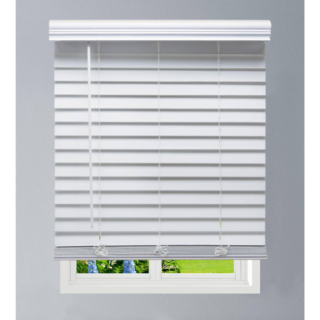 White Faux Wood Cordless Blinds J950021