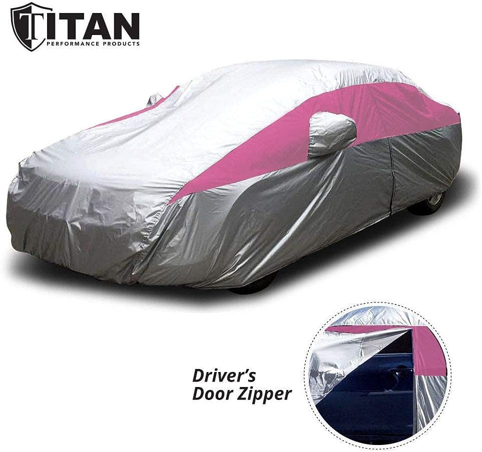 Waterproof UV Protection Poly 210T Car Cover for Compact Sedans 176-185" Pack of 2 S79207