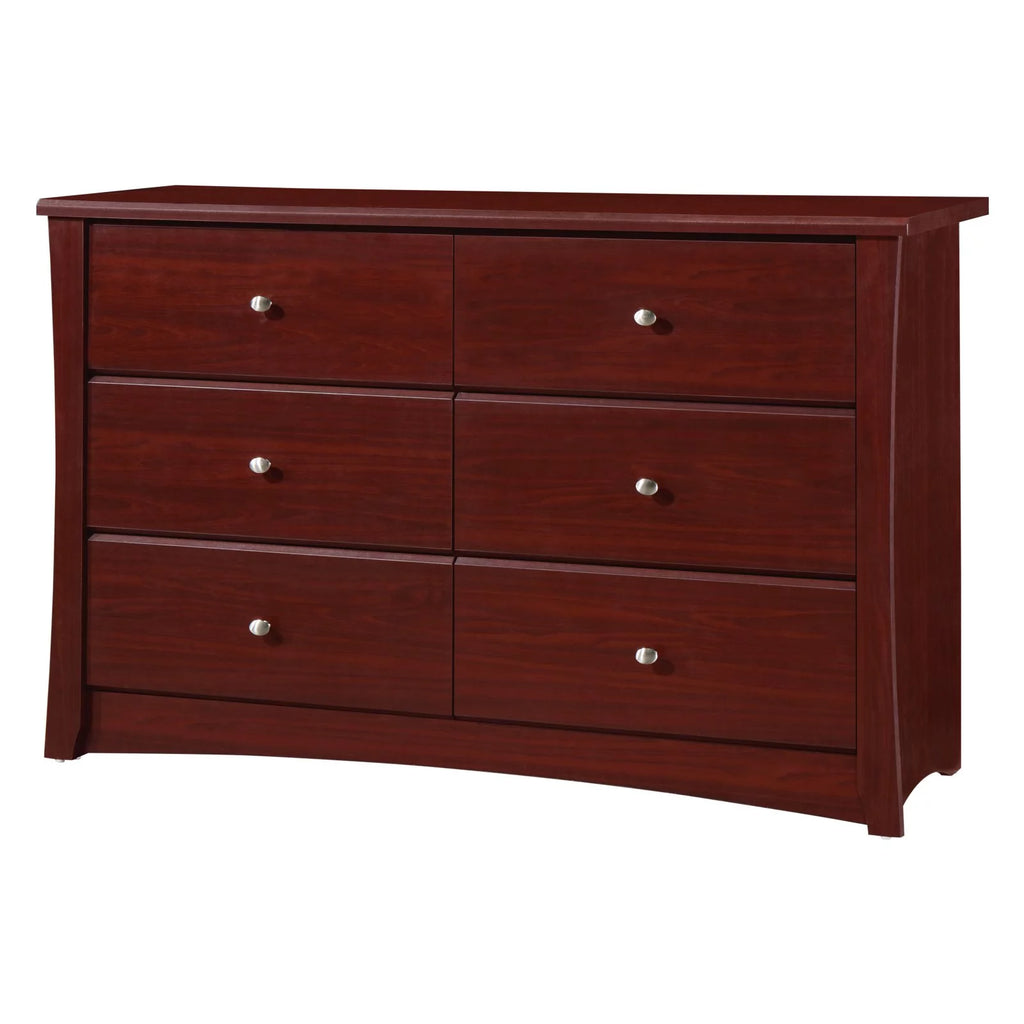 White 6 Drawer Double Dresser X97005