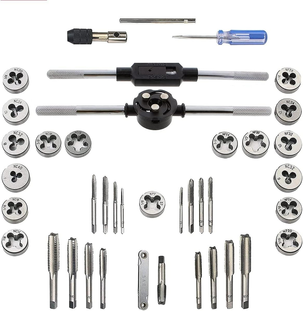 110PCS Hardened Alloy Steel Metric Tap and Die Rethreading Tool Set with Storage Case F5485