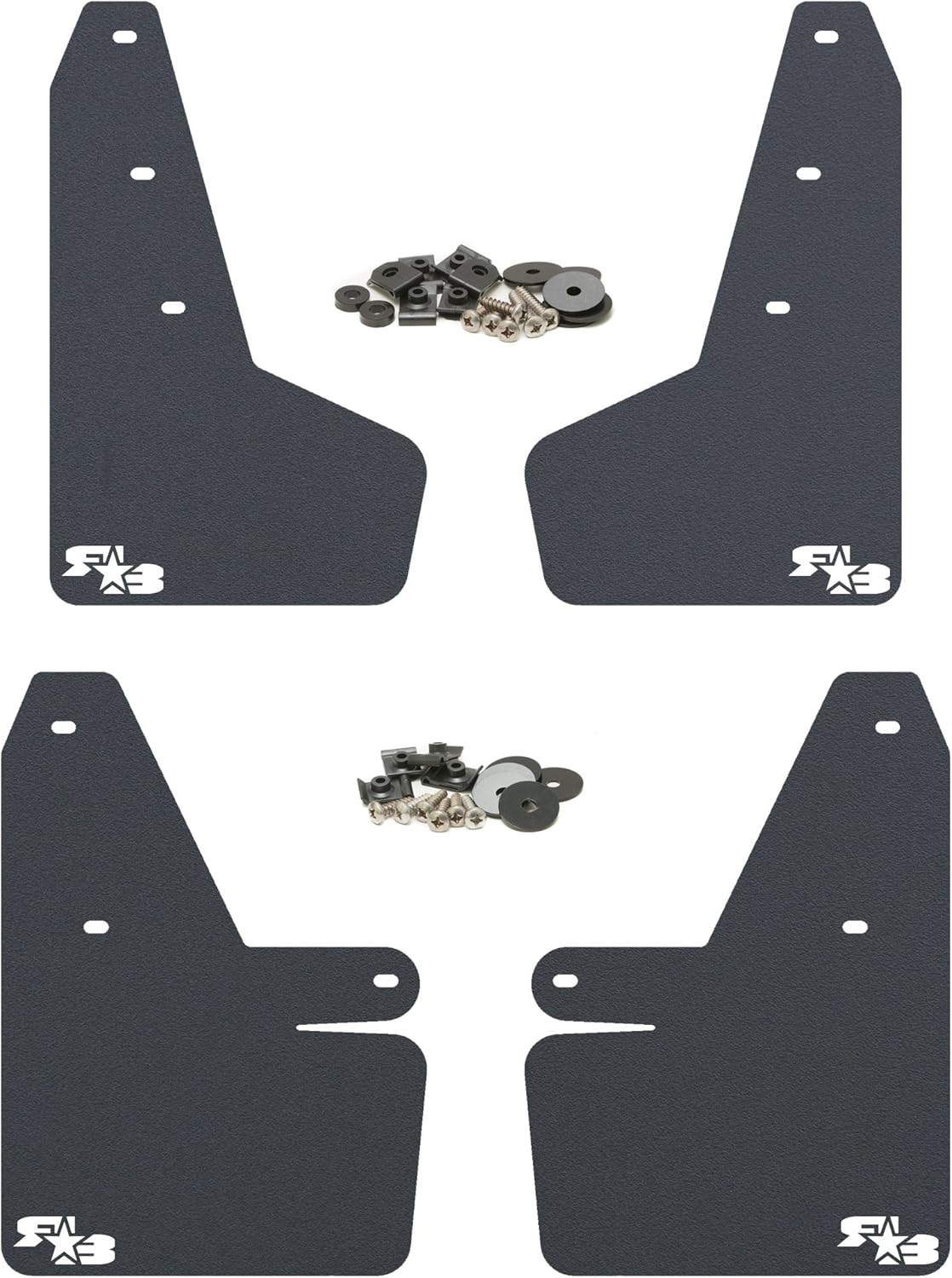 Black Mud Flaps with Orange Logo U123