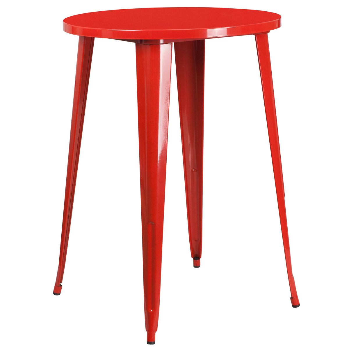 Red Round Bar Height Metal Cafe Table T44990