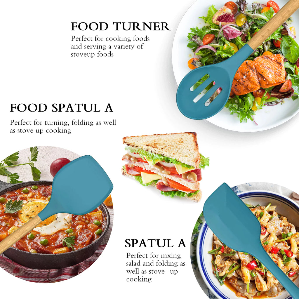 15 Piece Blue Silicone Cooking Set S328