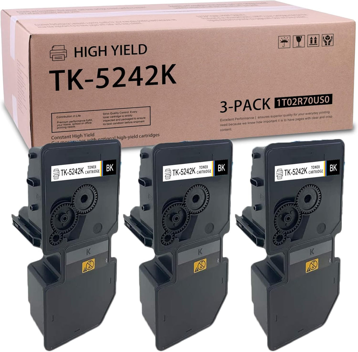 3 Black Toner Cartridge for Kyocera ECOSYS P5026cdn P5026cdw M5526cdn M5526cdw Printer K16820
