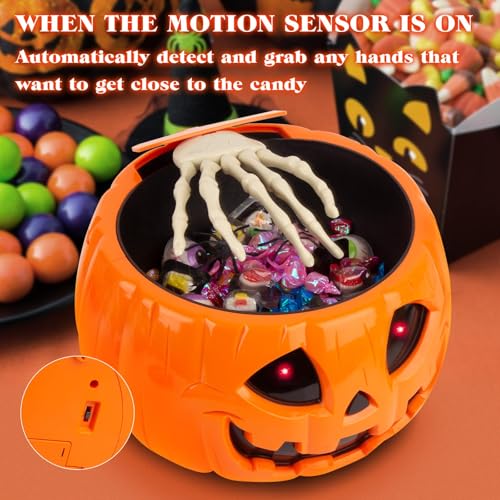 Motion Activated Pumpkin Candy Bowl with Creepy Sound K596