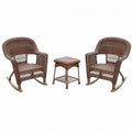Espresso Wicker Rocker Chair Set - 3 Piece B472