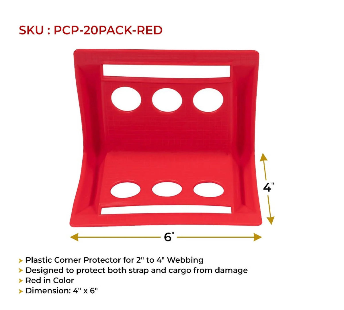 Red 4"x6" Flatbed Edge Protectors with Carrying Case F585791