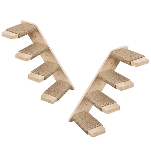 Wood Wall Mounted Cat Wall Shelves Set of 2 K328054