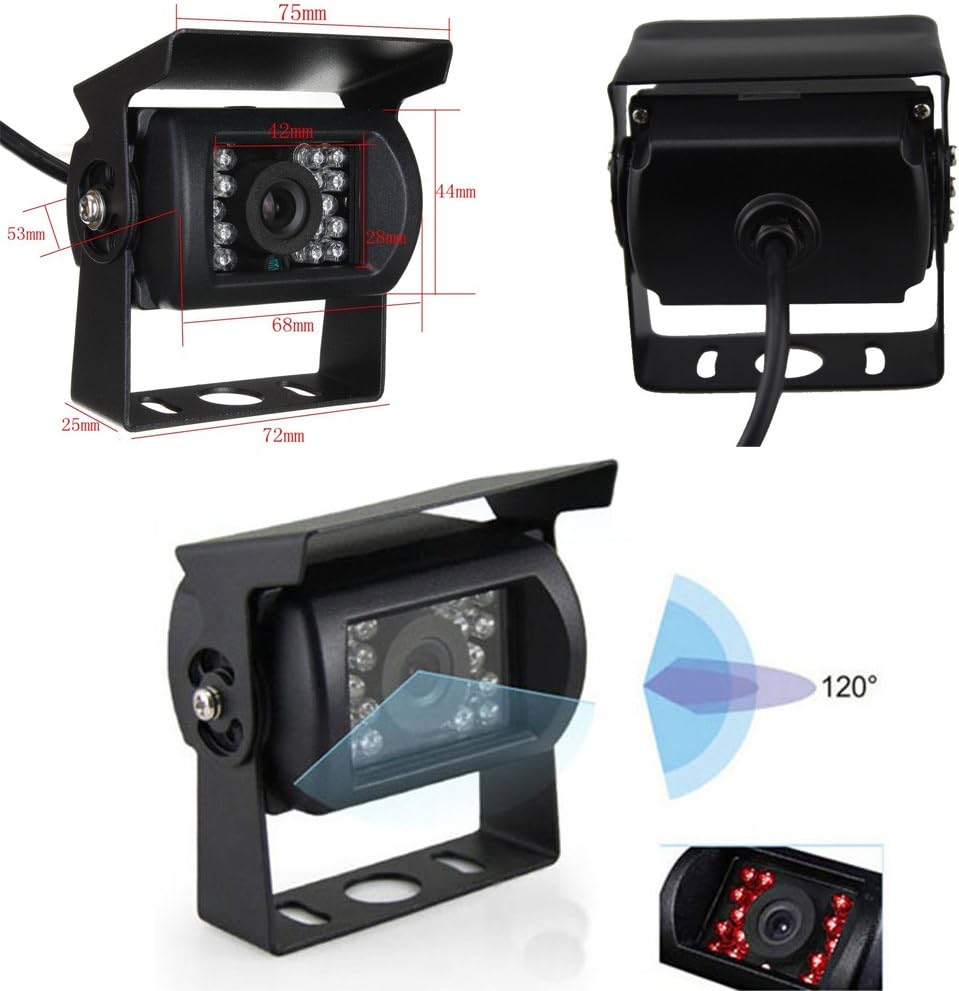 9'' Quad Split Screen HD Rear Backup Camera Monitor System, Waterproof IR Night Vision Backup Camera S3162