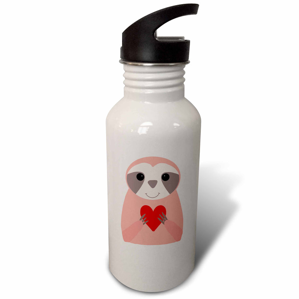Pink Sloth Cartoon 21oz Water Bottle S858