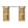 72 in. x 84 in. Solid Pine Wood Interior Double Sliding Barn Door with Hardware Kit J110524