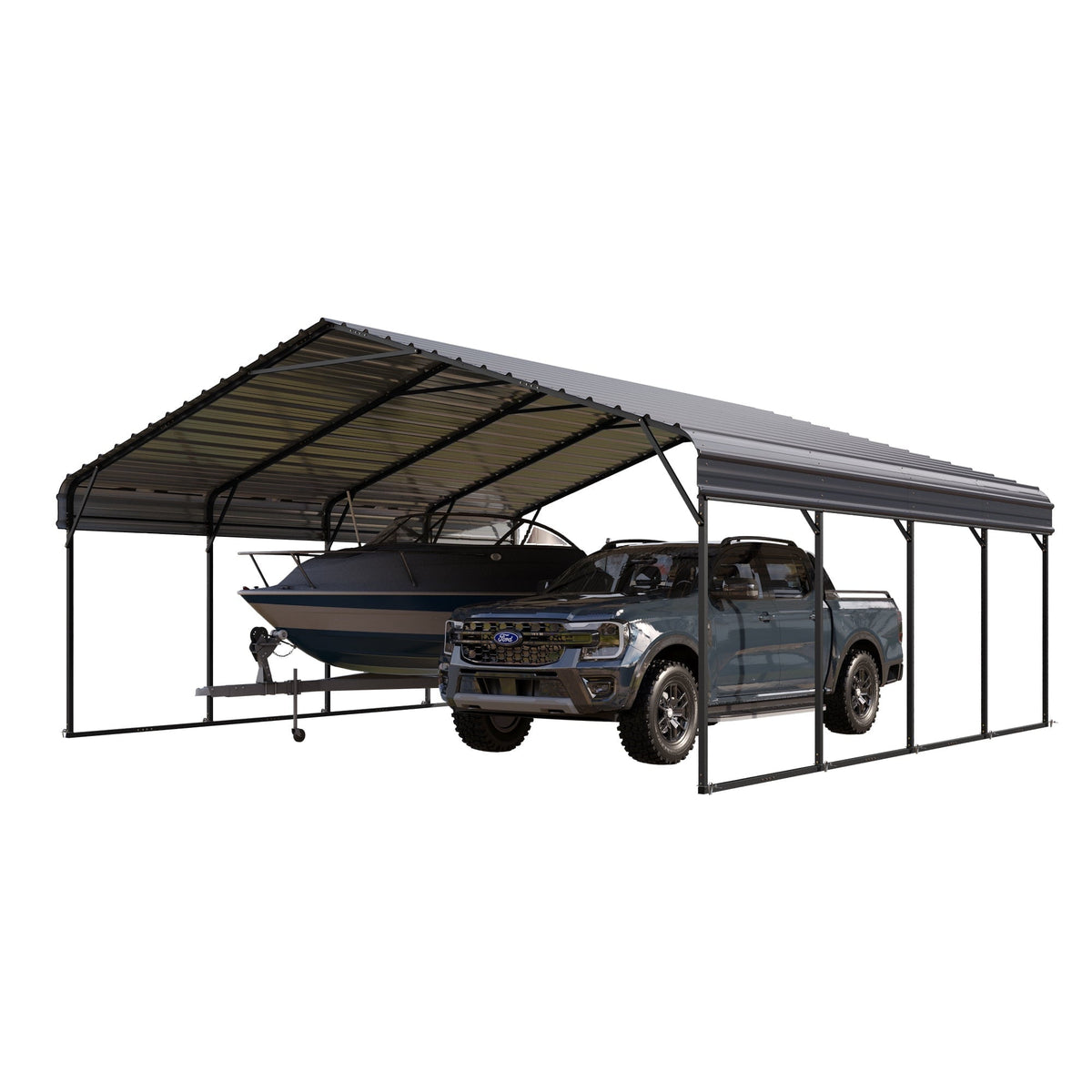 20 x 20 ft Metal Carport with Galvanized Steel Roof K5992