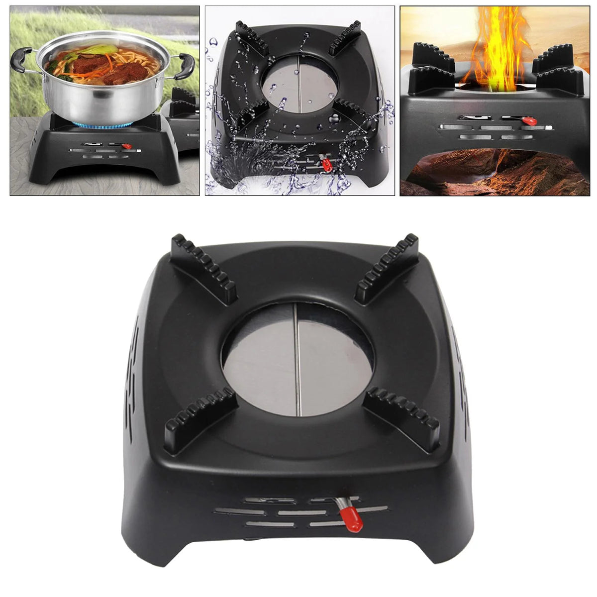 Portable Wood Burning Stove for Outdoor Cooking Black C39627