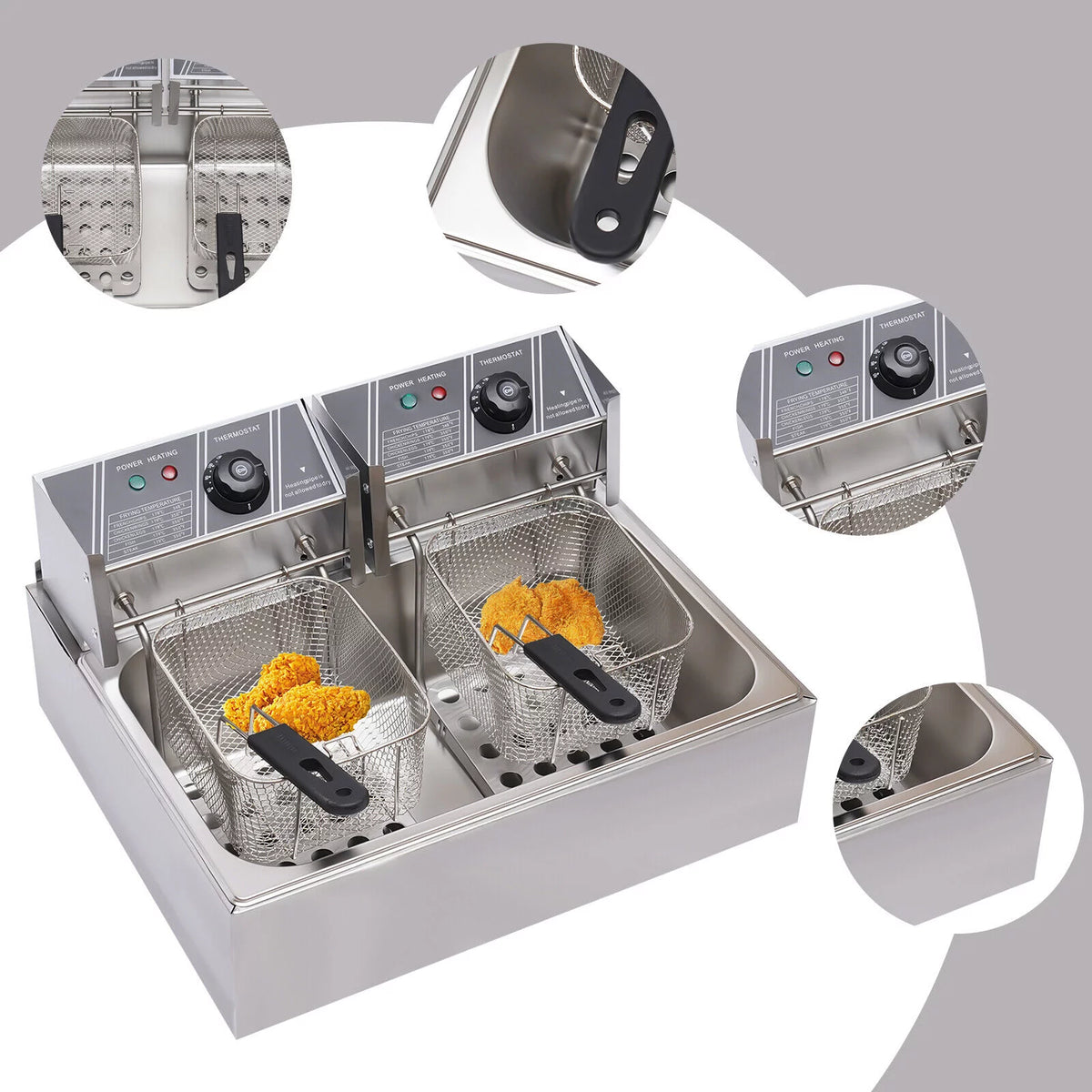 5000W 12L Stainless Steel Electric Deep Fryer J9826