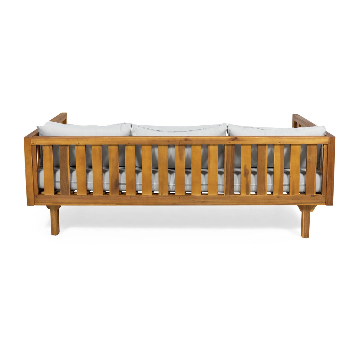 Acacia Wood 3-seat Daybed with Green Cushion U149004