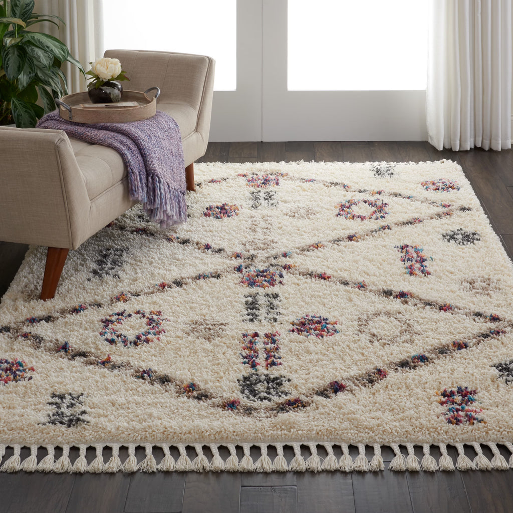 Ivory Shag Area Rug C31852